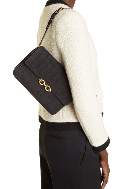 ysl maillon bag|Le Maillon Quilted Nubuck Leather Shoulder Bag .